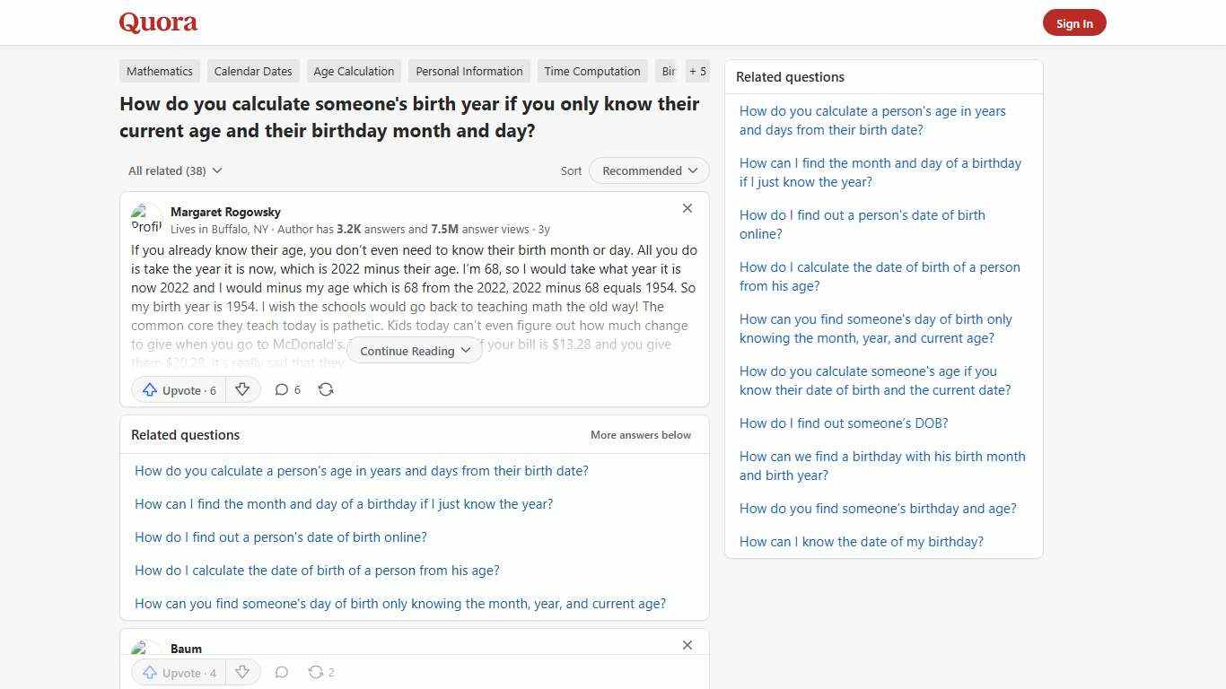 How to calculate someone's birth year if you only know their current age and their birthday month and day - Quora